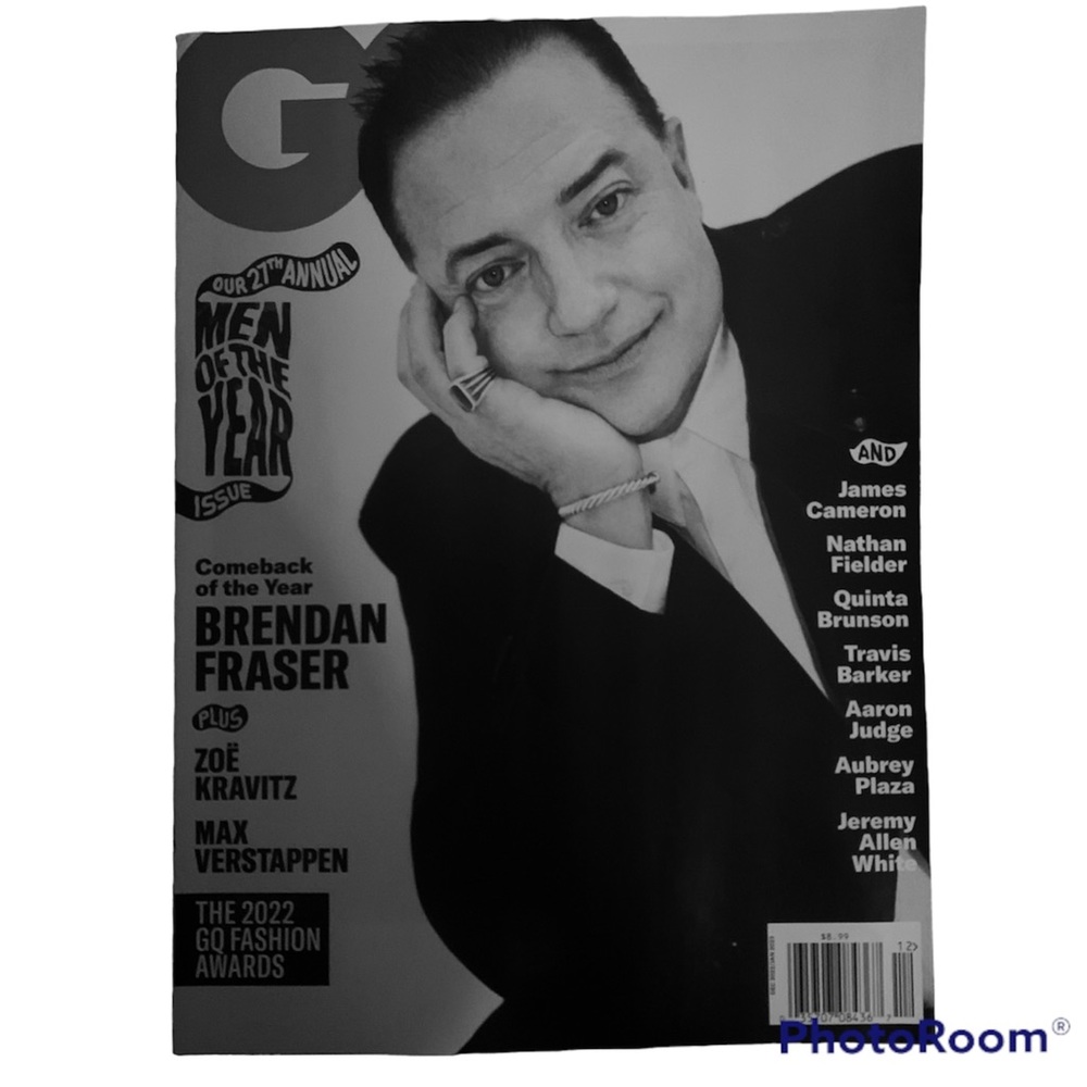 GQ Magazine December 2022 Brendan Fraser Men Of The Year Fashion Awards